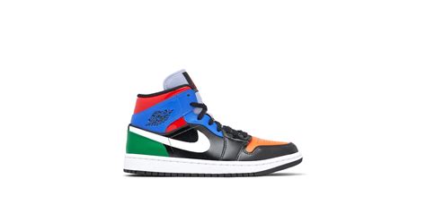 Air Jordan 1 Mid Multi Patent Womens Cv5276 001 Laced