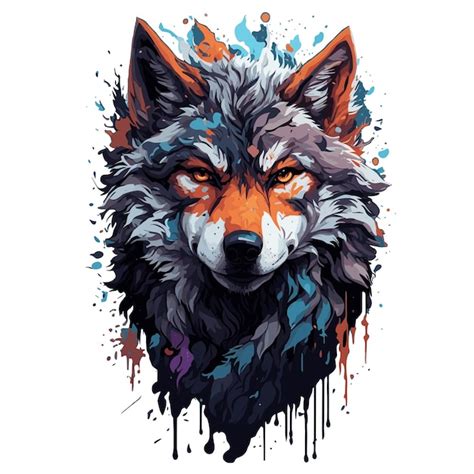 Wolfskopf Illustration Victor Art Premium Vektor