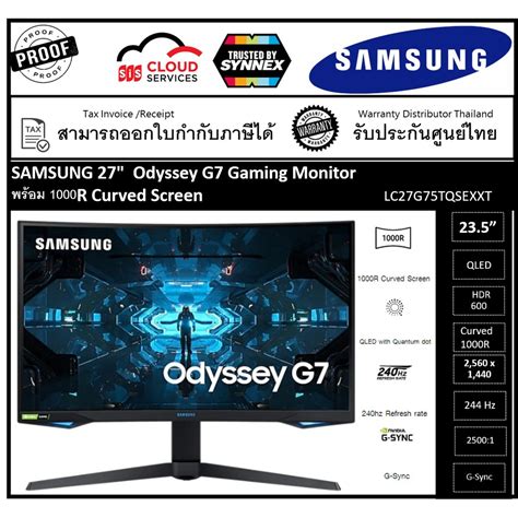 Samsung Odyssey G7 27 Inch Qhd 1000r Curved Gaming Monitor 240hz1ms Gsync And Freesync Qled