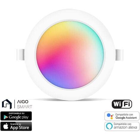 Faretto Led Da Incasso Smart W Wifi Rgb Cct Luce Regolabile E