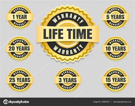 Years Warranty Labels And Guarantee Seals Stock Vector Image By ©vectortatu 150653472