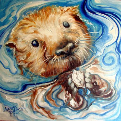 Sea Otter Painting at PaintingValley.com | Explore collection of Sea ...