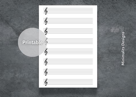 Treble Clef Sheet, Music Sheet, Blank Music Treble Clef, Printable ...