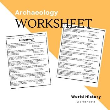 Archaeology Worksheet World History Worksheets By Z Agent Tpt