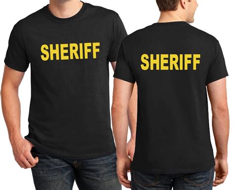 Sheriff Logo T Shirt Halloween Costume Police Staff 2 Sided