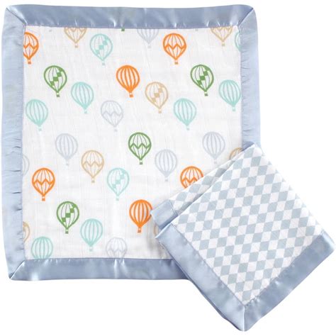 Hudson Baby Muslin Security Blanket 2pk Blue