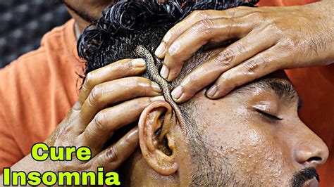 Cure Insomnia With Heavy Oil Deep Tissue Head Massage Hair Scratching Loud Hair And Neck