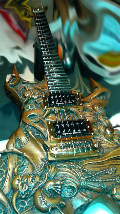 Hand Carved Guitar Warlock BC Rich Javara Handmade Guitar B C Rich