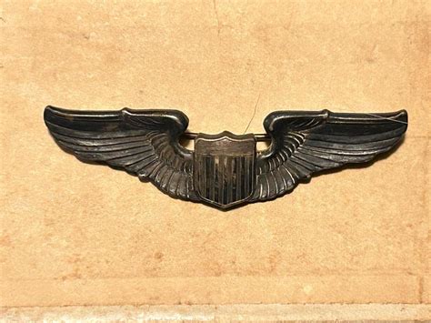 Vintage Ww2 Us Army Air Corpsair Force Sterling Silver Pilot Wings Pin Badge 3