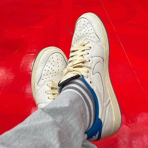 Fragment X Travis Scott X Air Jordan 1 Low Og White Blue Sample Sbd