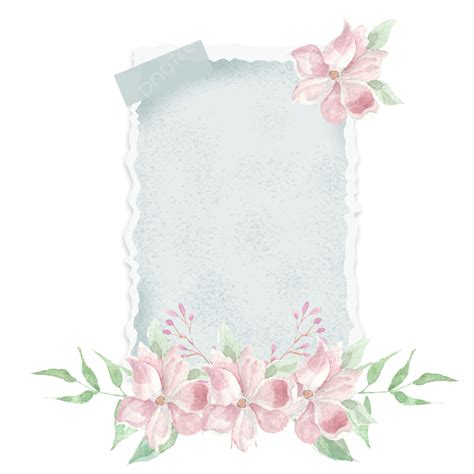 Watercolor Magnolia Png Picture Blue Vintage Note Paper With Magnolia