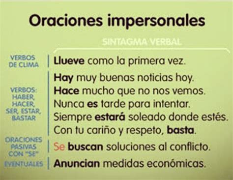 Qu Son Las Oraciones Impersonales C Mo Se Identifican Y Ejemplos