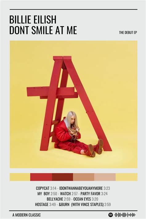 Dont Smile At Me By Billie Eilish Album Poster Featuring Official