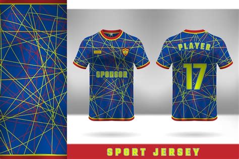 Premium Vector | Red, yellow and blue jersey template designs for ...