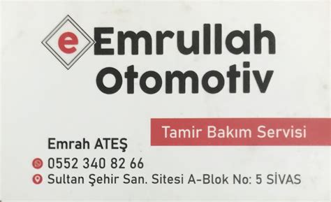 Emrullah Otomotiv Sivas Oto Sanayi