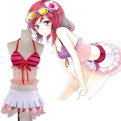 Love Live Nishikino Maki Summer Bikini Swimsuit Cosplay Costume Summer