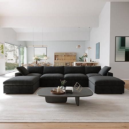 Amazon JACH 160 6 U Shaped Sectional Couch Modern Modular