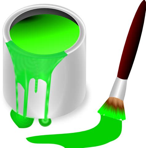 Green Paint Brush And Can Clip Art at Clker.com - vector clip art online, royalty free & public ...