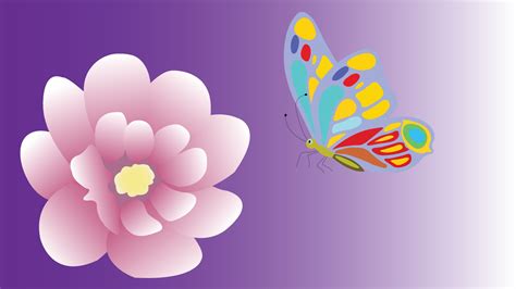 Soft Color Flower And Butterfly Isolated On Background Greeting Card