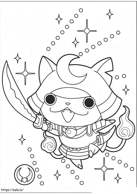 Samurai Jibanyan Yo Kai Watch Coloring Page