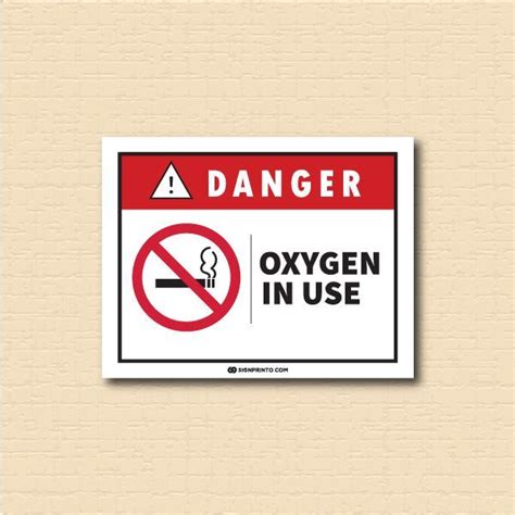 Danger No Smoking Oxygen In Use Sign Red And Black Pdf Oxygen Printable Signs Sign Design