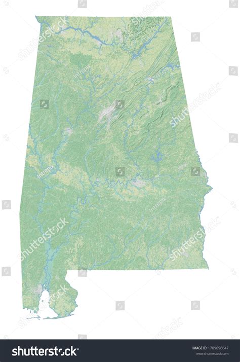 High Resolution Topographic Map Alabama Land Stock Illustration 1709096647