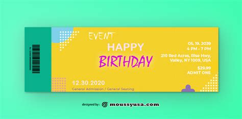 3+ Birthday Ticket template | Mous Syusa