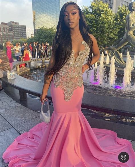 Pink Mermaid Long Prom Dress With Beaded Elegant Evening Dress Black G Girlhomeshops