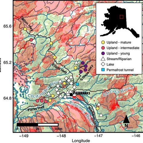 Map of Interior Alaska study sites. Denitrification and N2O production ...