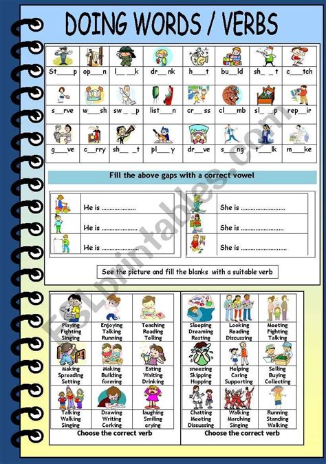 Doing words. worksheet | Printable preschool worksheets, Worksheets ...