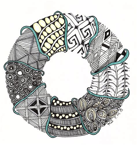 Wreath Zentangle Patterns Zentangle Native American Pottery