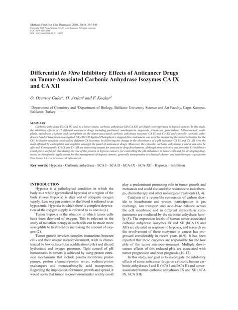 (PDF) Differential in vitro inhibitory effects of anticancer drugs on ...