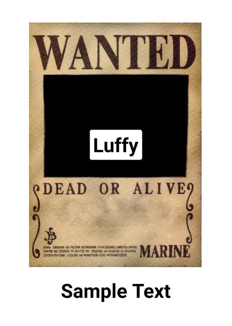 One Piece Wanted Poster Template