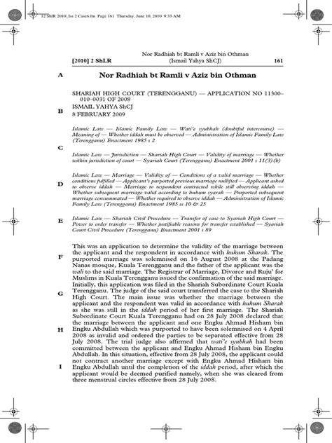 Nor Radhiah Bt Ramli V Aziz Bin Othman Download Free Pdf Marriage