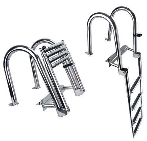 Buy Step Pontoon Boat Ladder Heavy Duty Folding Telescoping Rear