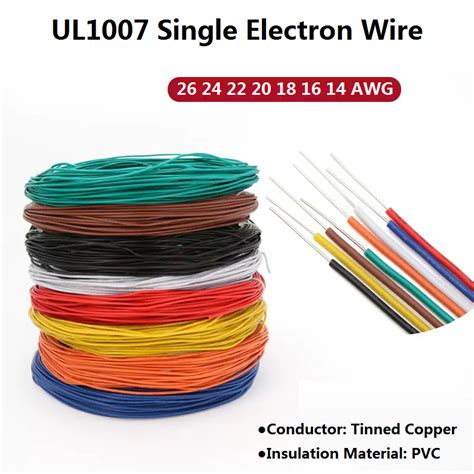 UL1007 Single Electronic Wire 26 24 22 20 18 16 14AWG Tinned Copper