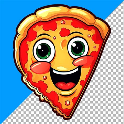 Premium Psd Cute Smiling Pizza Clipart For Sticker Design Illustration