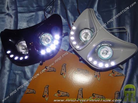 Óptica doble con luces diurnas de led blanco TUN R para moto 50cc DERBI