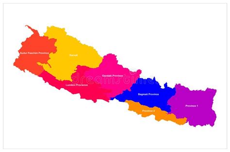 Beautiful Colorful Nepal New Map Illustration Stock Illustration ...