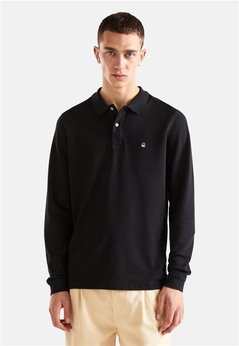 United Colors Of Benetton Long Sleeve Polo Black Negro Zalando Es