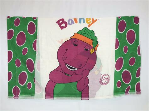 Vtg 1992 Barney The Dinosaur Standard Pillowcase Euc 2003592647