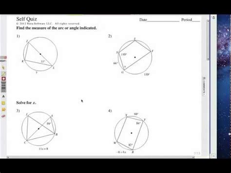 Lesson 1 Central And Inscribed Angles And Arcs Worksheet Pdf