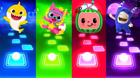 Baby Shark Vs Cocomelon Vs Pinkfong Vs Oddbods Tiles Hop Edm Rush