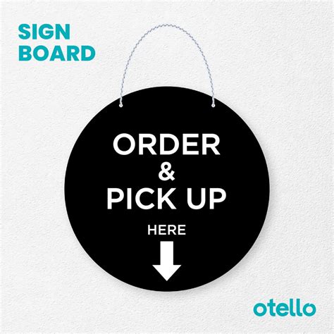 Jual Otello Signage Order Pick Up Here Sign Board Rantai Akrilik