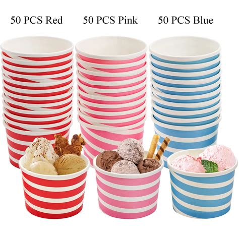 Custom Printed Disposable Biodegradable Pink Red Blue Oz Kraft Yogurt