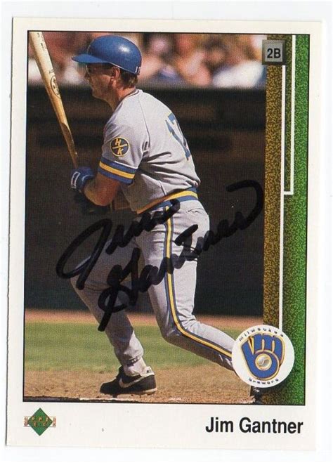 Jim Gantner Upper Deck Signed Auto Autographed Card Milwaukee