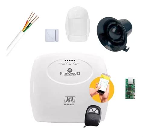 Kit Alarme Residencial Comercial Central Jfl Wifi Sensores