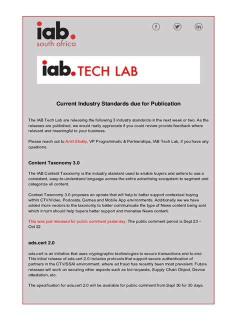 Fillable Online IAB Tech Lab S Video Ad Guidelines The Journey To