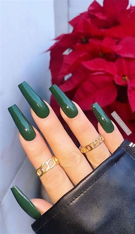 40 Trendy Ways To Wear Green Nail Designs Green Acrylic Nails