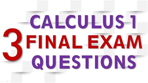 Calculus 1 Final Exam Questions~3 Optimization Problems Youtube